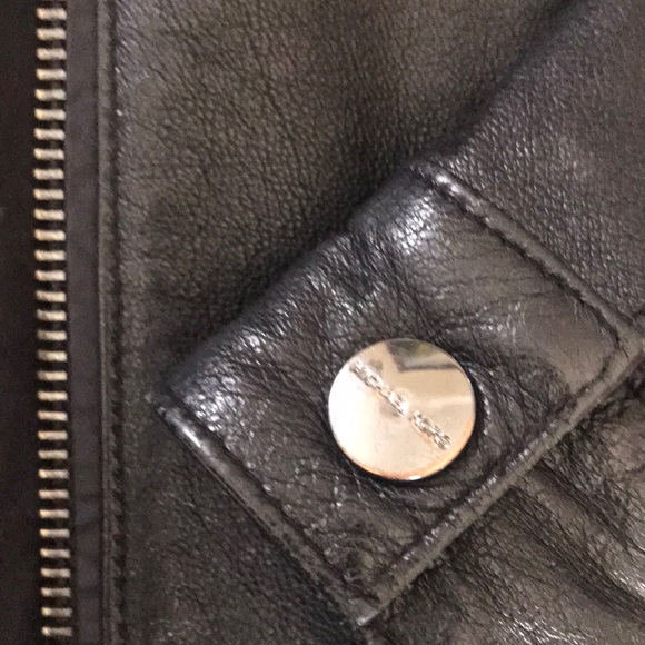 Michael Kors Leather Jacket Medium Black Excellent - Picture 5 of 8